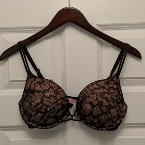 Victoria's Secret Black and Nude Push-up Bra